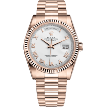 Day-Date 36 Everose Fluted / President / White Roman