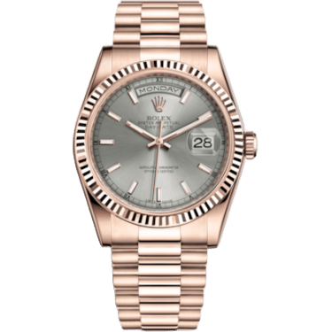 Day-Date 36 Everose Fluted / President / Rhodium