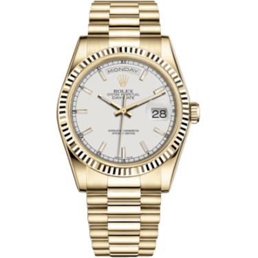 Rolex Day-Date 36 Yellow Gold Fluted / President / Ivory 118238-0061