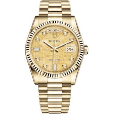 Rolex Day-Date 36 Yellow Gold Fluted / President / Champagne MOP Computer 118238-0105