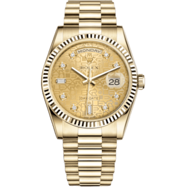 Rolex Day-Date 36 Yellow Gold Fluted / President / Champagne Computer 118238-0120