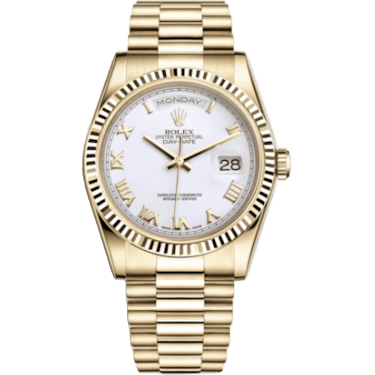Rolex Day-Date 36 Yellow Gold / President / White Roman 118238-0122