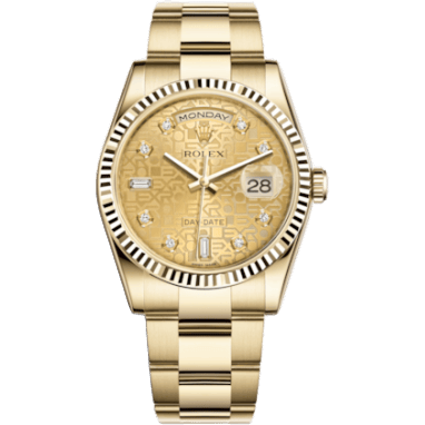 Rolex Day-Date 36 Yellow Gold Fluted / Oyster / Champagne Computer 118238-0200