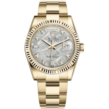 Rolex Day-Date 36 Yellow Gold Fluted Oyster Meteorite Diamonds 118238-0227