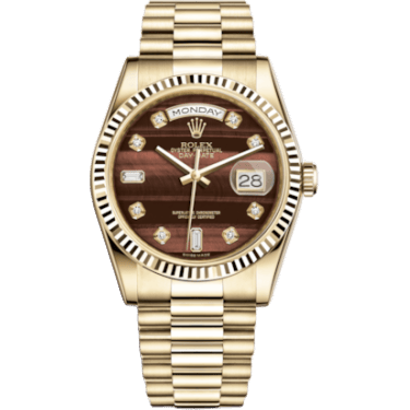 Rolex Day-Date 36 Yellow Gold Fluted / President / Bull's Eye 118238-0409