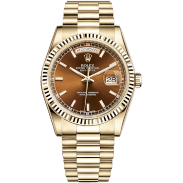 Rolex Day-Date 36 Yellow Gold Fluted / President / Coagnac 118238-0418