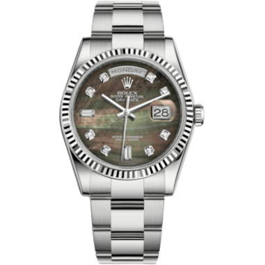 Rolex Day-Date 36 White Gold Fluted / Oyster / Black MOP 118239-0116