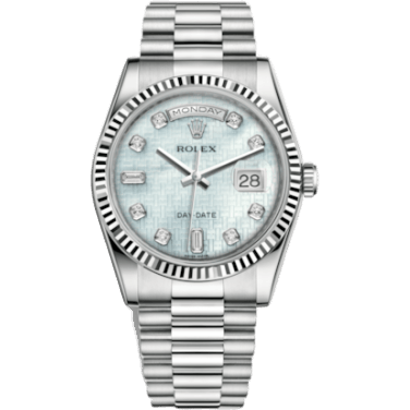 Rolex Day-Date 36 White Gold Fluted / President / Oxford MOP 118239-0277