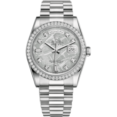 Rolex Day-Date 36 Platinum Diamonds / President / Meteorite 118346-0093