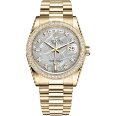 Rolex Day-Date 36 Yellow Gold Diamonds / President / Meteorite 118348-0022