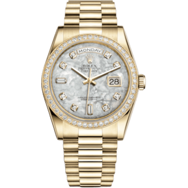 Rolex Day-Date 36 Yellow Gold Diamonds / President / MOP 118348-0027