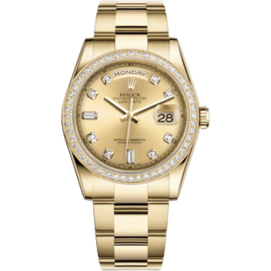 Rolex Day-Date 36 Yellow Gold Diamonds / President / Champagne Diamonds 118348-0042
