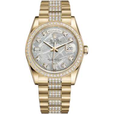Rolex Day-Date 36 Yellow Gold Diamonds / President Diamonds / Meteorite 118348-0047