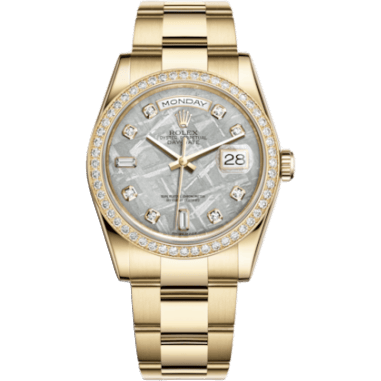 Rolex Day-Date 36 Yellow Gold Diamonds / Oyster / Meteorite 118348-0097