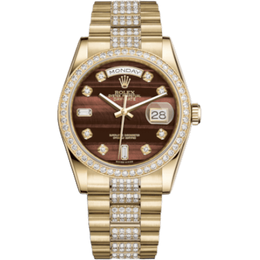 Rolex Day-Date 36 Yellow Gold Diamonds / President Diamonds / Bull's Eye 118348-0155