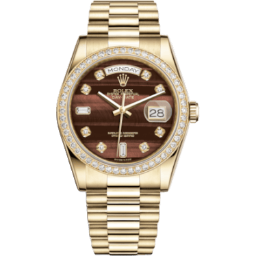 Rolex Day-Date 36 Yellow Gold Diamonds / President / Bull's Eye 118348-0156
