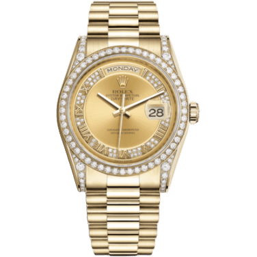 Rolex Day-Date 36 Yellow Gold Diamonds / President / Champagne Diamond 118388-0015