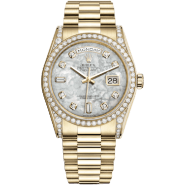 Rolex Day-Date 36 Yellow Gold Diamonds / President / MOP 118388-0018