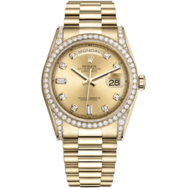 Rolex Day-Date 36 Yellow Gold Diamonds / President / Champagne Diamond 118388-0019