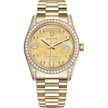 Rolex Day-Date 36 Yellow Gold Diamonds / President / Champagne MOP Computer 118388-0038