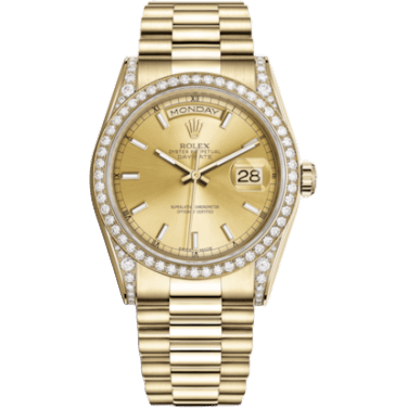 Rolex Day-Date 36 Yellow Gold Diamonds / President / Champagne Diamond 118388-0046