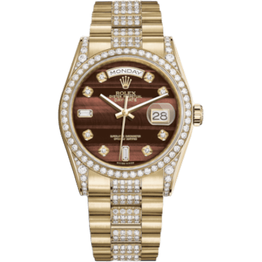 Rolex Day-Date 36 Yellow Gold Diamonds / President Diamonds / Bull's Eye 118388-0128