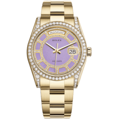 Day-Date 36 Yellow Gold Diamonds / Oyster / Lavender Jade Carousel