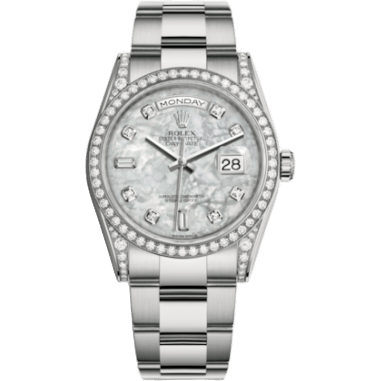 Rolex Day-Date 36 White Gold Diamonds / Oyster / MOP 118389-0069