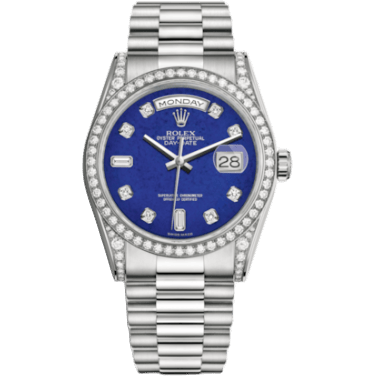 Rolex Day-Date 36 White Gold Diamonds / President / Lapis Diamonds 118389-0083
