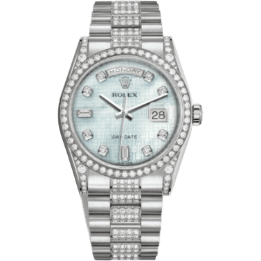 Rolex Day-Date 36 White Gold Diamond / President Diamonds / Oxford MOP 118389-0094