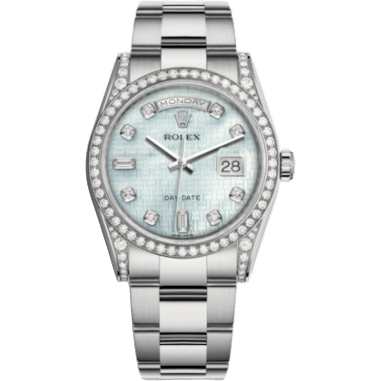 Rolex Day-Date 36 White Gold Diamond / Oyster / Oxford MOP 118389-0096
