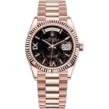Rolex Day-Date 36 Everose Gold / Fluted / Eisenkiesel / President 128235-0041