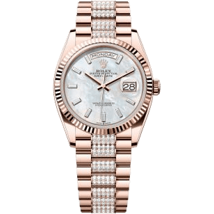 Day-Date 36 Everose Gold - Fluted / MOP - Baguette / President - Diamond