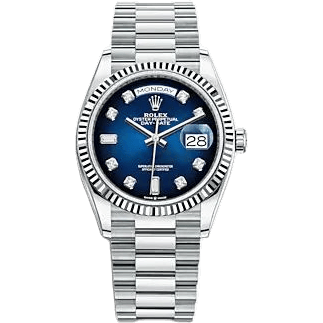 Day-Date 36 Platinum - Fluted / Blue Ombré / President
