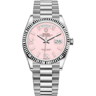 Rolex Day-Date 36 White Gold / Fluted / Opal-Diamond / President 128239-0021