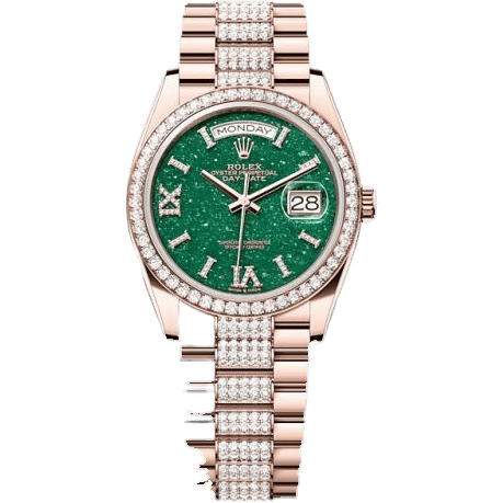 Day-Date 36 Everose Gold - Diamond / Green Aventurine / President - Diamond