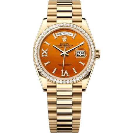 Rolex Day-Date 36 Yellow Gold - Diamond / Carnelian / President 128348RBR-0049