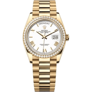 Rolex Day-Date 36 Yellow Gold Diamond / White - Roman / President 128348RBR-0064