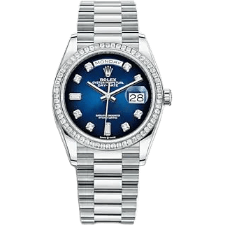Day-Date 36 Platinum - Baguette / Blue Ombré / President