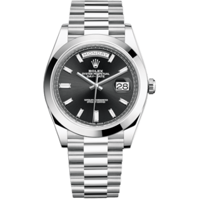 Day-Date 40 Platinum / Black - Diamond