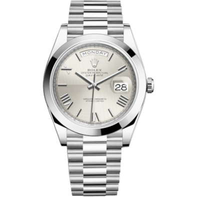 Day-Date 40 Platinum / Silver Quadrant