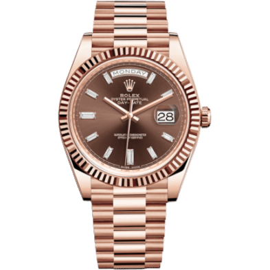 Day-Date 40 Everose / Chocolate - Baguette
