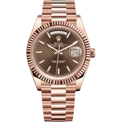 Day-Date 40 Everose / Chocolate Diagonal Motif