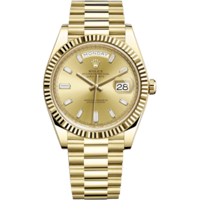 Rolex Day-Date 40 Yellow Gold / Champagne - Baguette 228238-0005