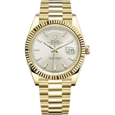 Rolex Day-Date 40 Yellow Gold / Silver Diagonal 228238-0008