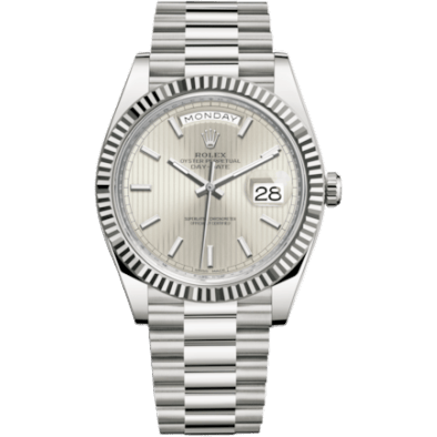 Rolex Day-Date 40 White Gold / Stripe Motif 228239-0001