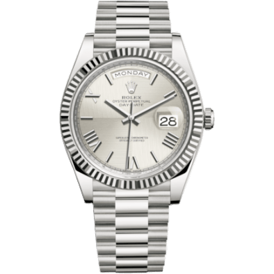 Rolex Day-Date 40 White Gold / Quadrant Motif - Roman 228239-0006