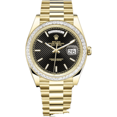 Rolex Day-Date 40 Yellow Gold - Baguette / Black 228398tbr-0004