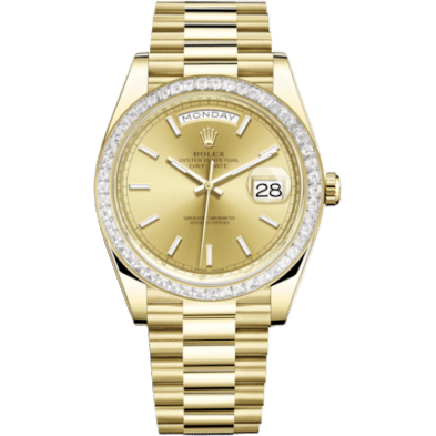 Day-Date 40 Yellow Gold - Baguette / Champagne