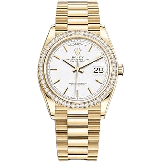 Rolex Day-Date 36 Yellow Gold Diamond / White / President 28348RBR-0047